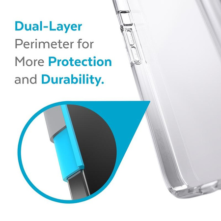 Speck Presidio Perfect-Clear + Ombre - Coque pour iPhone 13 avec revêtement MICROBAN (Clear/Atmosphere Fade)