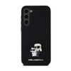 Karl Lagerfeld Silicone Karl & Choupette Metall-Anstecker - Hülle Samsung Galaxy S24+ (czarny)