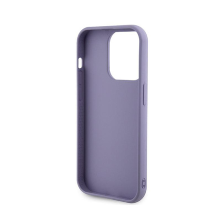 Guess Paillettenschrift Metall - iPhone 15 Pro Tasche (lila)