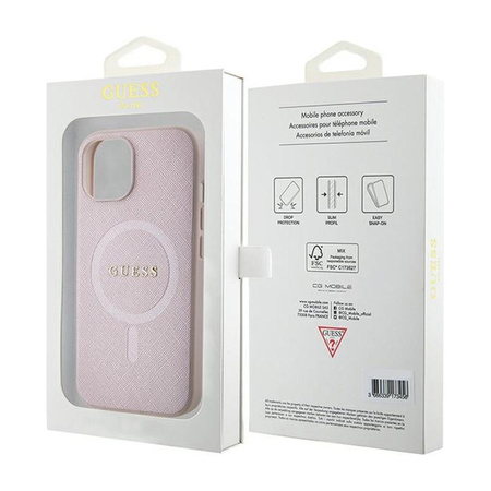 Guess Saffiano MagSafe - iPhone 15 Plus Case (pink)