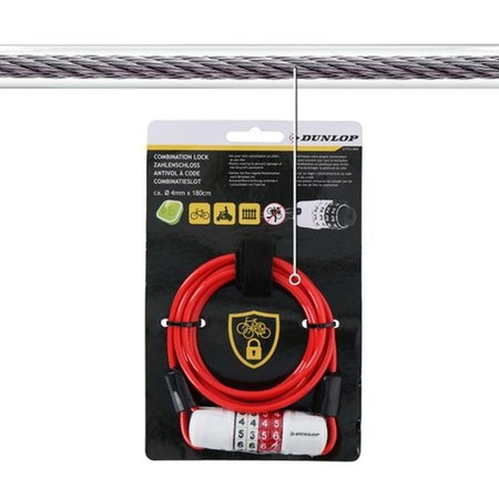 Dunlop - Bicycle cable lock with combination (Blue)