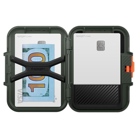 Spigen Lock Fit MagSafe - Magnetische Brieftasche (Militärgrün)