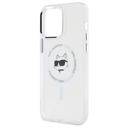 Karl Lagerfeld IML Metal Choupette Head MagSafe - Coque iPhone 14 Pro Max (blanc)
