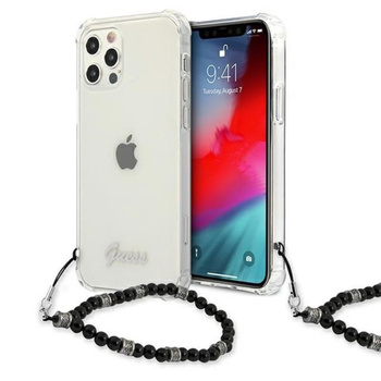 Guess Black Pearl Strap - Hülle iPhone 12 / iPhone 12 Pro (Transparent)