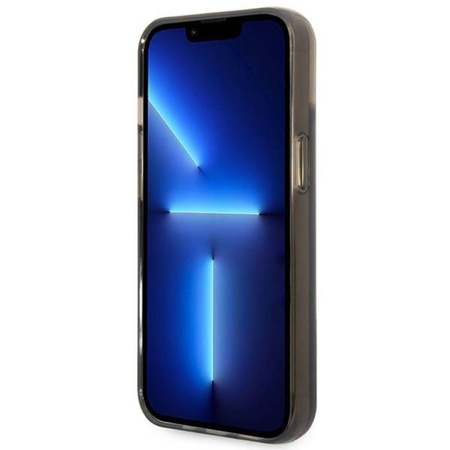 Guess Liquid Glitter Triangle Logo Case - pouzdro pro iPhone 14 (černé)