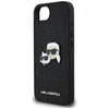 Karl Lagerfeld Fixed Glitter Karl & Choupette Heads Metal Pin - Etui pour iPhone 16e (noir)
