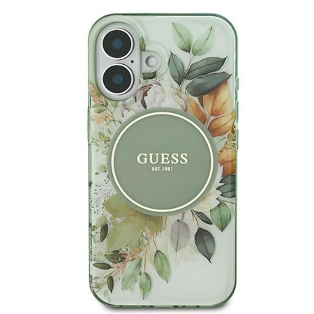 Guess IML Flower & Tonal Circle MagSafe - iPhone 16 Case (green)