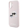Karl Lagerfeld szilikon dupla fejű nyomtatott MagSafe - iPhone 16 tok (rózsaszín)