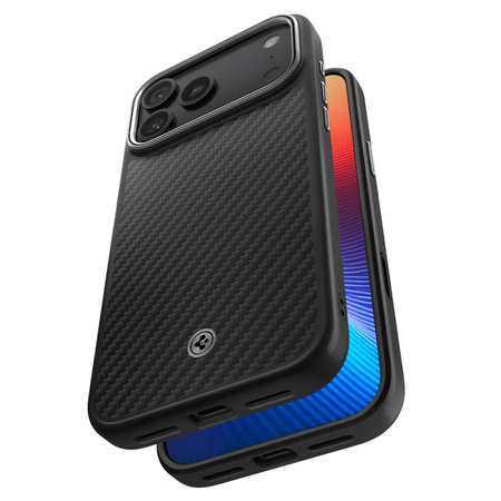 Spigen Enzo Aramid T Mag MagSafe - Pouzdro pro iPhone 17 Pro (Black/Silver)