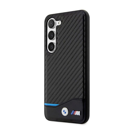 BMW Leather Carbon Blue Line - Etui Samsung Galaxy S23 (czarny)