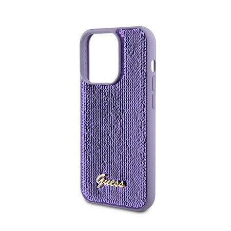 Guess Sequin Script Metal - Case for iPhone 15 Pro (Purple)
