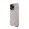 Guess bőr 4G Triangle Strass - iPhone 15 Pro Max tok (rózsaszín)