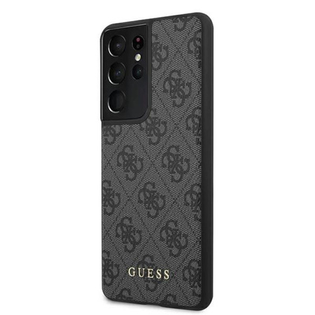 Kovové logo Guess 4G - pouzdro pro Samsung Galaxy S21 Ultra (šedé)