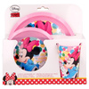 Minnie Mouse - Zestaw naczyń (talerzyk, miska, kubek 260 ml) (różowy)