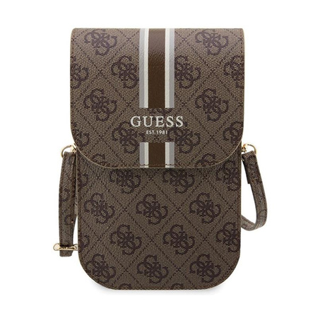 Guess 4G Stripes - Crossbody taška na telefon (hnědá)