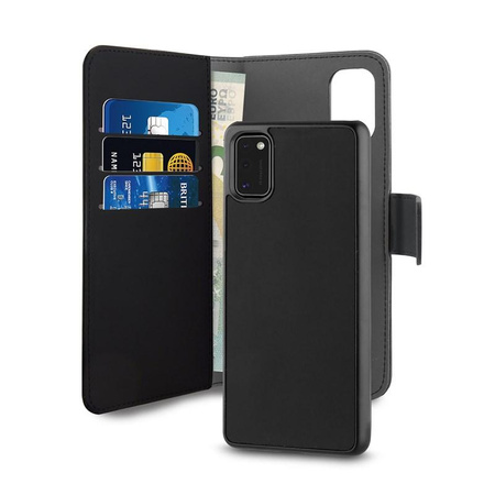 PURO Peněženkové odnímatelné pouzdro 2 v 1 pro Samsung Galaxy A41 (černé)