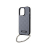 Karl Lagerfeld Saffiano Monogram Chain - pouzdro pro iPhone 14 Pro (stříbrné)