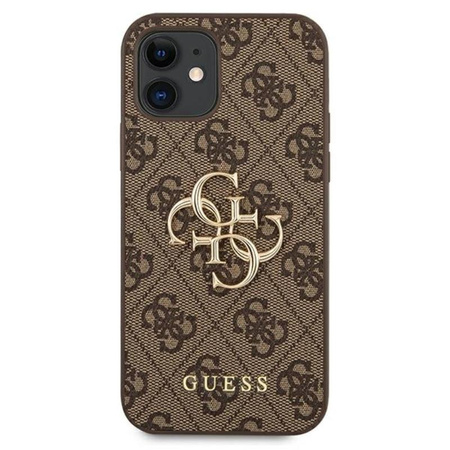 Guess 4G Big Metal Logo - pouzdro pro iPhone 12 mini (hnědé)