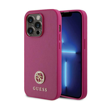 Guess 4G Strass Metal Logo - Coque iPhone 15 Pro (rose)