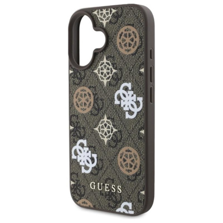 Guess Peony On 4G Background MagSafe - Case for iPhone 16 (brown)