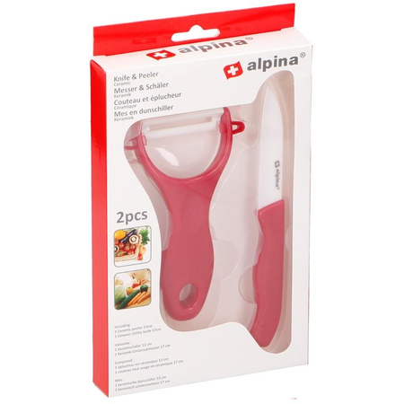 Alpina - Peeler + vegetable knife set (Red)