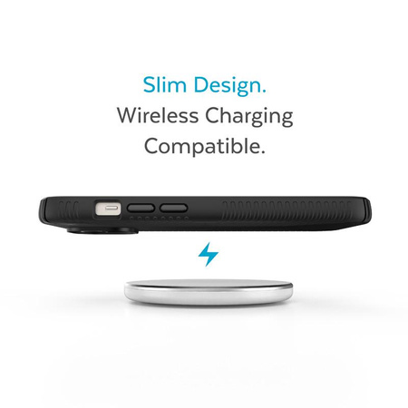 Speck Presidio2 Grip - Csúszásgátló iPhone 15 Plus / 14 Plus tok (fekete / fekete / fehér)