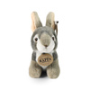 Rappa – Realistisches Plüschmaskottchen, grauer Hase, sitzend, 16 cm, umweltfreundlich