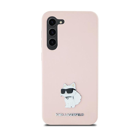 Karl Lagerfeld Silicone Choupette Metal Pin - Samsung Galaxy S24+ Case (pink)