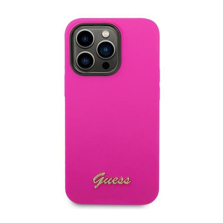 Guess Silicone Vintage - Coque iPhone 14 Pro Max (fuchsia)