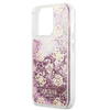 Guess Peony Liquid Glitter - pouzdro pro iPhone 13 Pro (růžové)