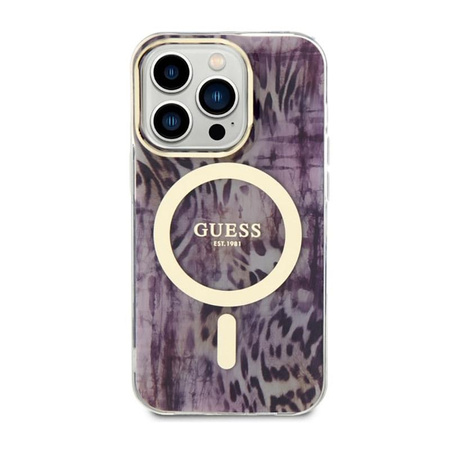 Guess Leopard MagSafe - iPhone 14 Pro Case (Pink)