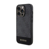 Guess 4G Bottom Stripe Metal Logo Collection - Coque pour iPhone 15 Pro (gris)
