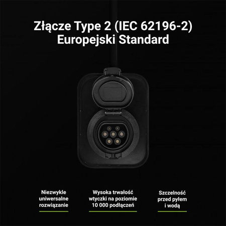 Green Cell - Ładowarka Wallbox GC EV PowerBox 22kW z gniazdem Type 2 do ładowania samochodów elektrycznych i hybryd Plug-In