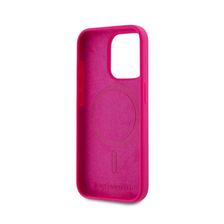Karl Lagerfeld Silikon Choupette Kopf MagSafe - iPhone 15 Pro Tasche (rosa)