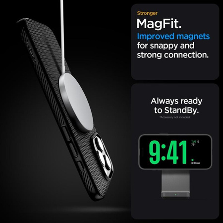 Spigen Liquid Air T MagSafe - Hülle für iPhone 16 Pro Max (Mattschwarz)