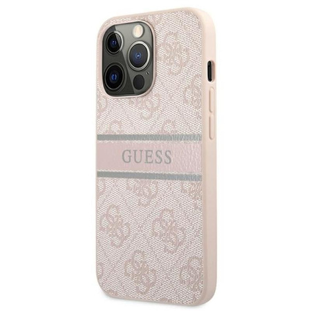 Guess 4G Printed Stripe - Coque pour iPhone 13 Pro (rose)