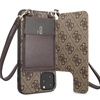 Guess 4G Crossbody - Tasche mit Kartenfächern und abnehmbarem Schlüsselband iPhone 11 Pro (Braun)