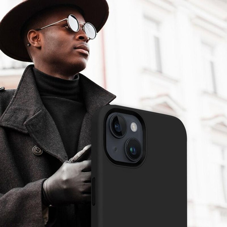 Crong Color Cover LUX Magnetic - Étui MagSafe pour iPhone 15 Plus (noir)