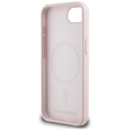 Karl Lagerfeld Silicone Karl & Choupette Heads MagSafe - Carcasa para iPhone 16e (rosa)