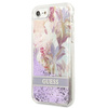 Guess Liquid Glitter Flower - Coque iPhone SE 2022 / SE 2020 / 8 / 7 (Violet)