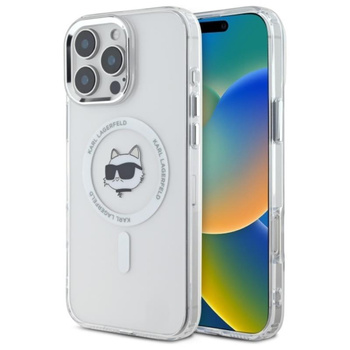 Karl Lagerfeld IML Metal Choupette Head MagSafe - Coque iPhone 16 Pro Max (blanc)