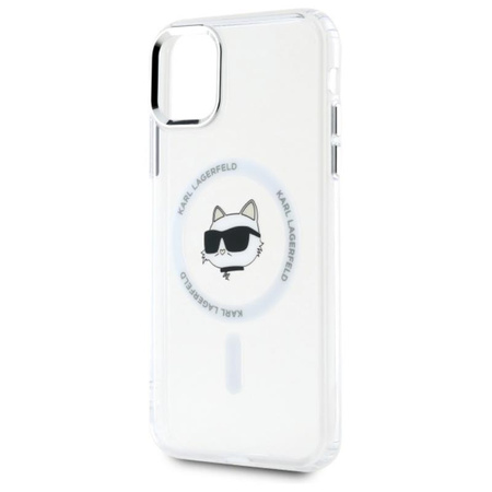 Karl Lagerfeld IML Metall Choupette Kopf MagSafe - iPhone 11 Hülle (weiß)