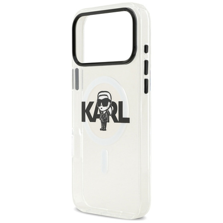 Karl Lagerfeld IML Karl Sketch Logo MagSafe - iPhone 17 Pro Max Hülle (Transparent)