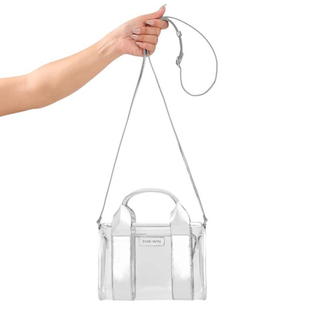 Case-Mate Micro Tote Bag - vodotěsná taška přes rameno (stříbrný chrom/čirá)