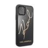 Karl Lagerfeld Double Layers Tempered Glass Glitter Signature Case - pouzdro pro iPhone 11 Pro (černé)