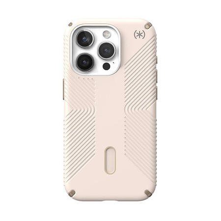 Speck Presidio2 Grip ClickLock & Magsafe - Coque pour iPhone 15 Pro (Bleached Bone / Heirloom Gold / Hazel Brown)