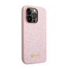 Guess Glitter Flakes Metal Logo Case – Etui iPhone 14 Pro Max (różowy)