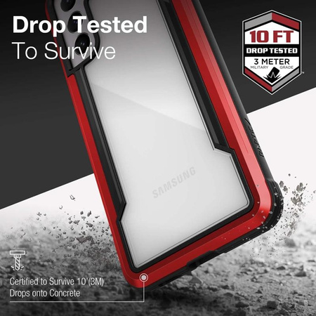 X-Doria Raptic Shield - Samsung Galaxy S21 alumínium tok (antimikrobiális védelem) (piros)