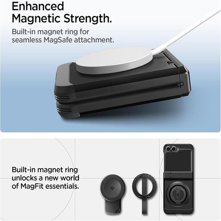 ETUI MAGSAFE SPIGEN DO GALAXY Z FLIP 6 | 7 FE, Czarne, Wytrzymałe, Premium