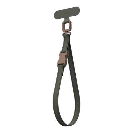 Moshi 2-in-1 Wrist & Body Strap with Adapter - Handy-Lanyard aus Öko-Leder (Moosgrün)